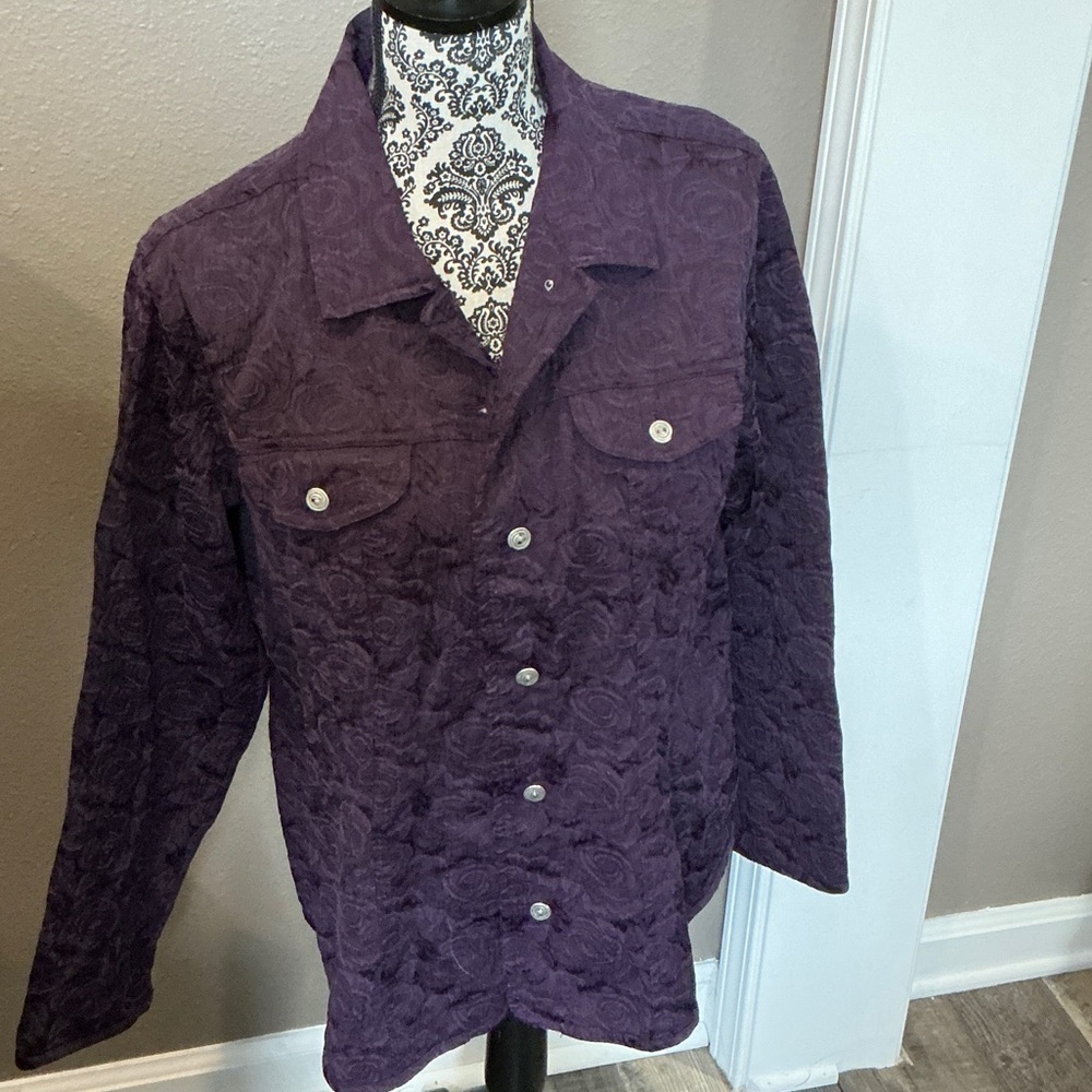Chico's Purple Textured Jacket Size 2